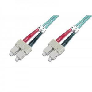 Digitus fiber optic kabel: Fiber Optic Patch Cord, Duplex, SC/SC MultiMode, OM3, 50/125µ",1.0m