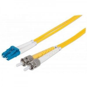 Intellinet fiber optic kabel: LC/ST, 9/125 µm, OS2, 3.0 m (10.0 ft.), Yellow