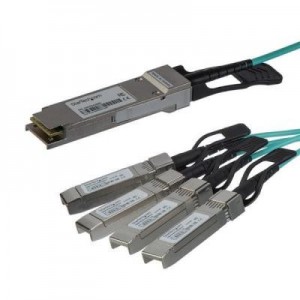 StarTech.com fiber optic kabel: QSFP+ optische Breakout kabel actief Cisco QSFP-4X10G-AOC5M compatibel 5m