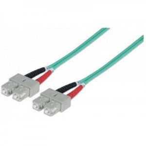 Intellinet fiber optic kabel: SC/SC, 50/125 µm, OM3, 2.0 m (7.0 ft.), Aqua