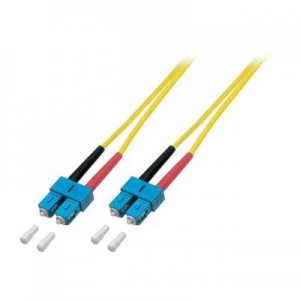 EFB Elektronik fiber optic kabel: Duplex Jumper SC - SC, 9/125µ 0.5m, OS2, LSZH, yellow