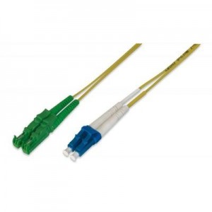 Digitus fiber optic kabel: Fiber Optic Patch Cord, E2000 (APC) to LC (PC) Singlemode 09/125 µ, Duplex, Length 20 m