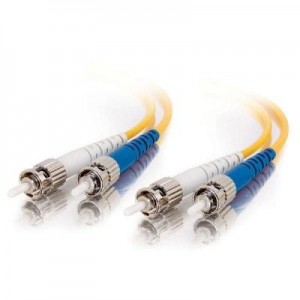 C2G fiber optic kabel: 1m ST-ST 9/125 OS1 Duplex Singlemode PVC Fibre Optic Cable (LSZH) - Yellow