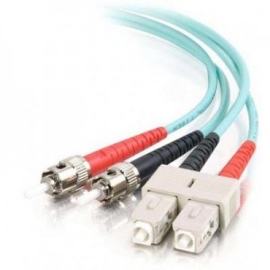 C2G fiber optic kabel: 30m SC-ST 10Gb 50/125 OM3 Duplex Multimode PVC Fibre Optic Cable (LSZH) - Aqua