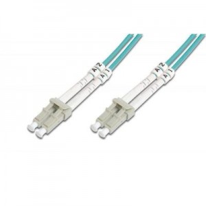 Digitus fiber optic kabel: Fiber Optic Patch Cord, Duplex, LC/LC MultiMode, OM3, 50/125µ", 7.0m