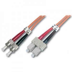 Digitus fiber optic kabel: Fiber Optic Patch Cord, Duplex, ST/SC MultiMode, OM1, 62.5/125µ", 10.0m