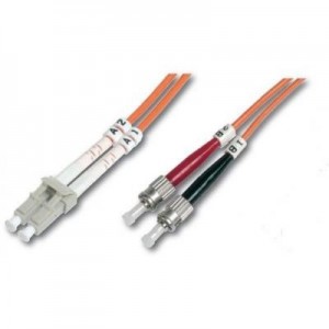 Digitus fiber optic kabel: Fiber Optic Patch Cord, Duplex, LC/ST MultiMode, OM1, 62.5/125µ", 2.0m