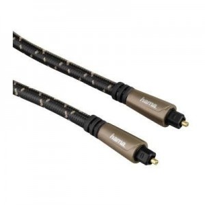 Hama fiber optic kabel: Audio Optical Fibre Cable, ODT plug (Toslink), metal, 0.75 m