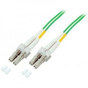 Microconnect fiber optic kabel: LC/UPC-LC/UPC 1m 50/125 OM5 MM Duplex LSZH OD: 2mm, 0.2dB Lime Green