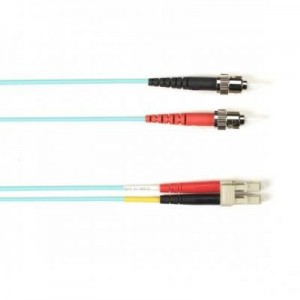 Black Box fiber optic kabel: OM3 50-Micron Multimode Fiber Optic Patch Cable - LSZH, ST-LC, Aqua, 10-m