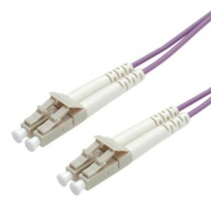 ROLINE fiber optic kabel: Fibre Optic Jumper Cable, 50/125 µm, LC/LC, OM4, purple 0.5 m