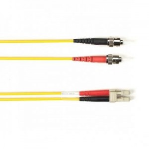 Black Box fiber optic kabel: OM3 50-Micron Multimode Fiber Optic Patch Cable - OFNR PVC, ST-LC, Yellow, 3-m