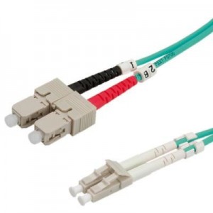 Value fiber optic kabel: Fibre Optic Jumper Cable, 50/125µm, LC/SC, OM3, turquoise 3 m