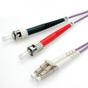 ROLINE fiber optic kabel: Fibre Optic Jumper Cable, 50/125µm, LC/ST, OM4, purple 1 m