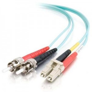 C2G fiber optic kabel: 7m LC-ST 10Gb 50/125 OM3 Duplex Multimode PVC Fibre Optic Cable (LSZH) - Aqua