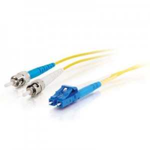 C2G fiber optic kabel: 30m LC-ST 9/125 OS1 Duplex Singlemode PVC Fibre Optic Cable (LSZH) - Yellow