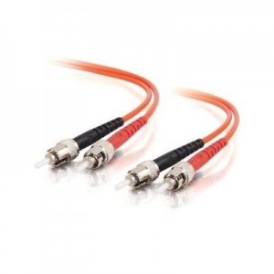 C2G fiber optic kabel: 1m ST-ST 50/125 OM2 Duplex Multimode PVC Fibre Optic Cable (LSZH) - Orange