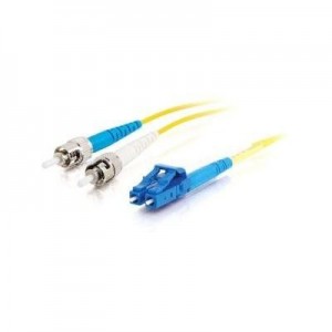 C2G fiber optic kabel: 20m LC-ST 9/125 OS1 Duplex Singlemode PVC Fibre Optic Cable (LSZH) - Yellow