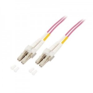 M-Cab fiber optic kabel: LWL Duplex Jumper LC/LC 50/125µ, 7,5m, OM4, LSZH, Violett