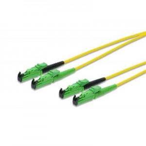 Digitus fiber optic kabel: E2000(APC)/E2000(APC), LSOH, 2 m, 09/125 µm, OS2, singlemode, 0.1 dB