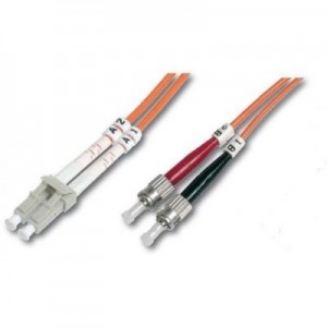 Digitus fiber optic kabel: Fiber Optic Patch Cord, Duplex, LC/ST MultiMode, OM1, 62.5/125µ", 1.0m