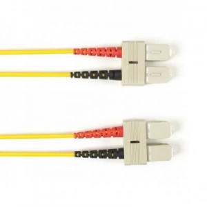 Black Box fiber optic kabel: OM4 50-Micron Multimode Fiber Optic Patch Cable - LSZH, SC-SC, Yellow, 2-m