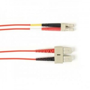 Black Box fiber optic kabel: OM3 50-Micron Multimode Fiber Optic Patch Cable - OFNR PVC, SC-LC, Red, 5-m