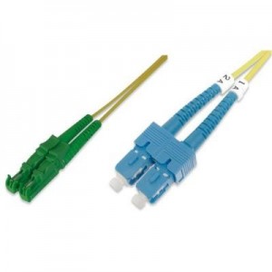 Digitus fiber optic kabel: Fiber Optic Patch Cord, E2000 to SC Singlemode 9/125µ, Duplex, PC Length 2m