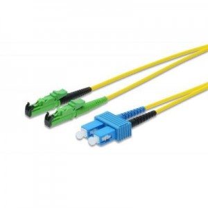Digitus fiber optic kabel: Fiber Optic Patch Cord, E2000 (APC) to SC (PC) DIAMOND, Singlemode 09/125 µ, Duplex, Length .....
