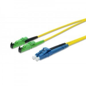 Digitus fiber optic kabel: Fiber Optic Patch Cord, E2000 (APC) to LC (PC) DIAMOND, Singlemode 09/125 µ, Duplex, Length .....