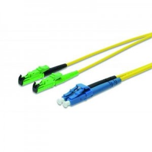 Digitus fiber optic kabel: Fiber Optic Patch Cord, E2000 (APC) to LC (PC) DIAMOND, Singlemode 09/125 µ, Duplex, Length .....