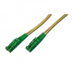 Digitus fiber optic kabel: Fiber Optic Patch Cord, E2000 (APC) to E2000 (APC) Singlemode 09/125 µ, Duplex, Length 20 m
