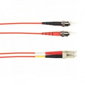 Black Box fiber optic kabel: OM3 50-Micron Multimode Fiber Optic Patch Cable - OFNR PVC, ST-LC, Red, 5-m