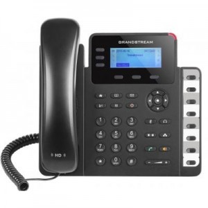 Grandstream Networks IP telefoon: IP phone,3 SIP accounts, 3 line keys, HD audio, PoE, 2 Gigabit ports, - Zwart