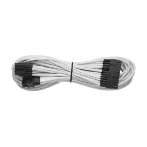 Corsair : Individually Sleeved 24pin ATX Cable (Generation 2), WHITE - Zwart, Wit