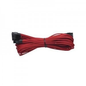 Corsair : Generation 2 Sleeved 24 Pin Cable (AX) - Red - Zwart, Rood