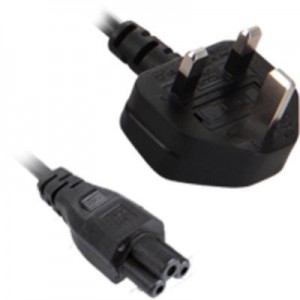 V7 : NOTEBOOK POWER CABLE UK PLUG TO IEC-C5 3PIN M/M 2m - Zwart