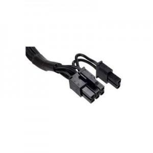 Corsair : Type 4 Sleeved black PCI-E cable with pigtail connector and capacitors for Type 4 PSU - Zwart