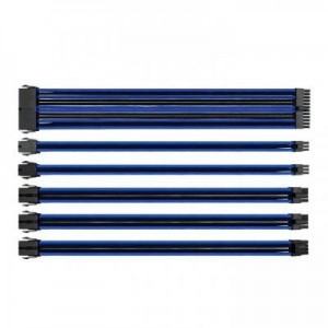 Thermaltake : Universal Compatibility, 16 AWG, Blue/Black, 300 mm - Zwart, Blauw