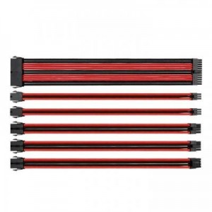 Thermaltake : Universal Compatibility, 16 AWG, Red/Black, 300 mm - Zwart, Rood