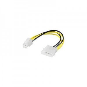 Microconnect : Internal power cable, 5.25 Male - P4 Male 16cm - Zwart, Wit, Geel