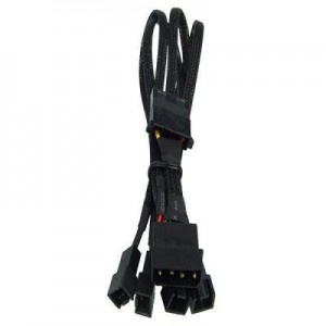 Phobya : 4Pin Molex auf 4x 3Pin (12V) 30cm - Zwart