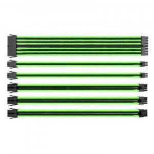 Thermaltake : Universal Compatibility, 16 AWG, Black/Green, 300 mm - Zwart, Groen