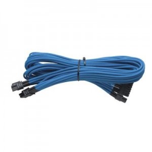Corsair : Individually Sleeved 24pin ATX Cable (Generation 2), Blue - Zwart, Blauw