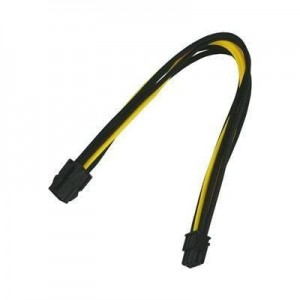 Nanoxia : 6-Pin PCI-E Extension, 0.3m - Zwart, Geel