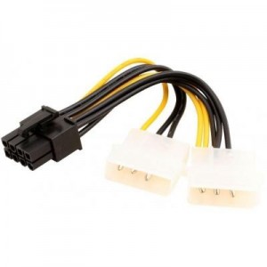 Sapphire : 8 PIN to 4 PIN 2H, 100mm - Zwart, Geel
