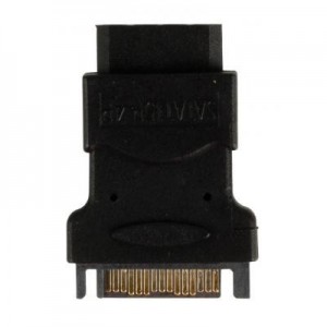 Valueline : Internal power adapter cable SATA 15-pin male - Molex female black - Zwart