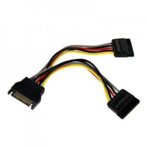 StarTech.com : 15cm SATA Voedingskabel Y-adapter M/F - Zwart