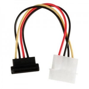 Valueline : Internal power adapter cable SATA 15-pin female 90? angled - Molex male 0.15 m multicolour - Zwart, Rood, .....