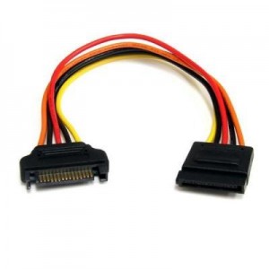 StarTech.com : 20cm 15-pins SATA Verlengkabel Voeding - Multi kleuren
